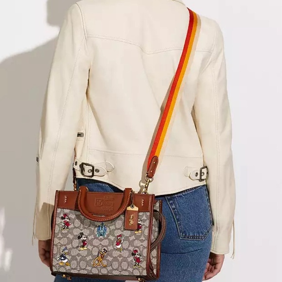 Coach Disney X Coach Rogue Bag 25 Signature Textile Jacquard Mickey Mouse Friend - Picture 12 of 16